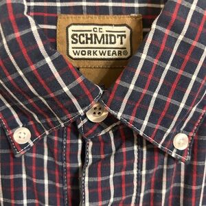 Blue and Red Casual Button Down Shirt